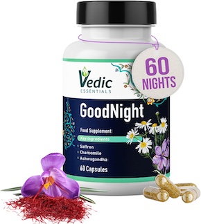 bottle opf Vedic GoodNight pills